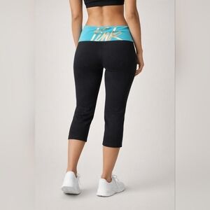 PINK By Victoria's Secret Yoga Cropped Black Logo Leggings